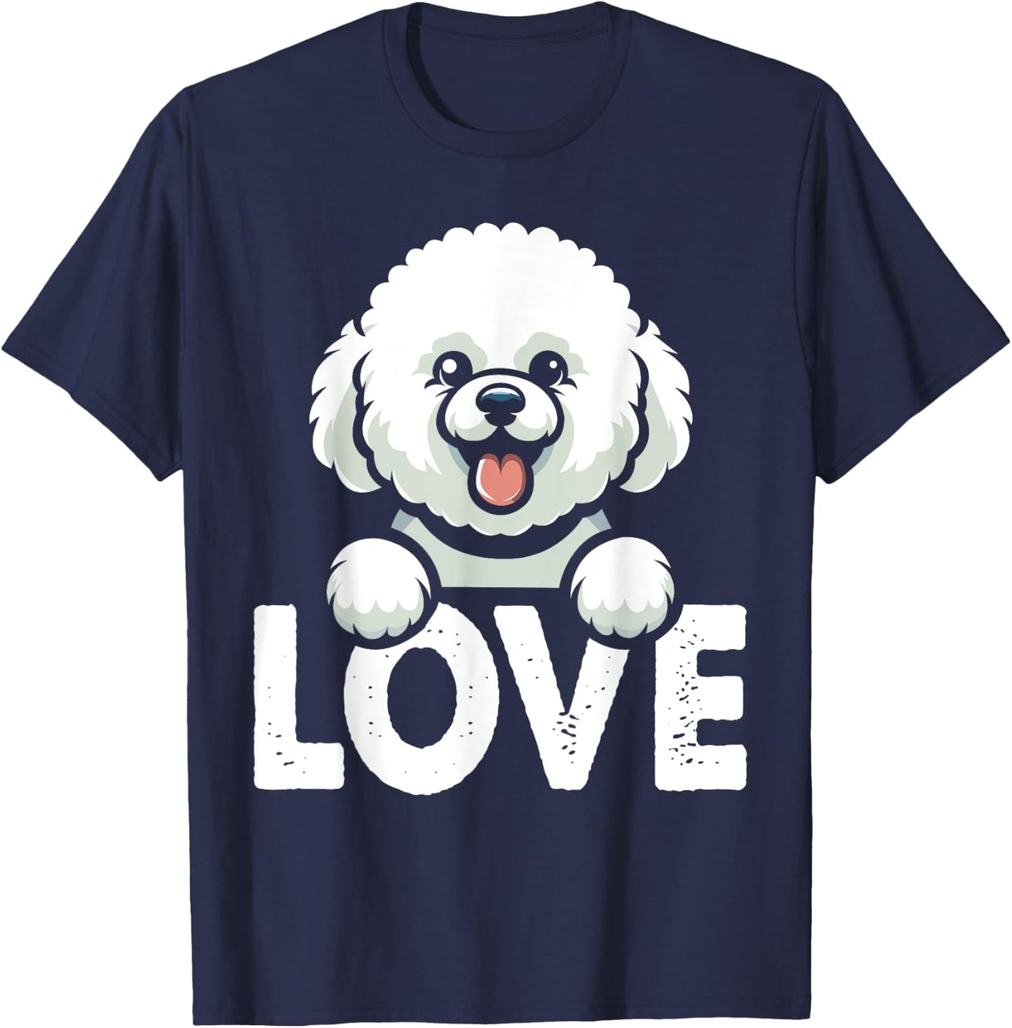 I Love My Bichons Frise Dog Lover T-Shirt - T-Shirt | Navy