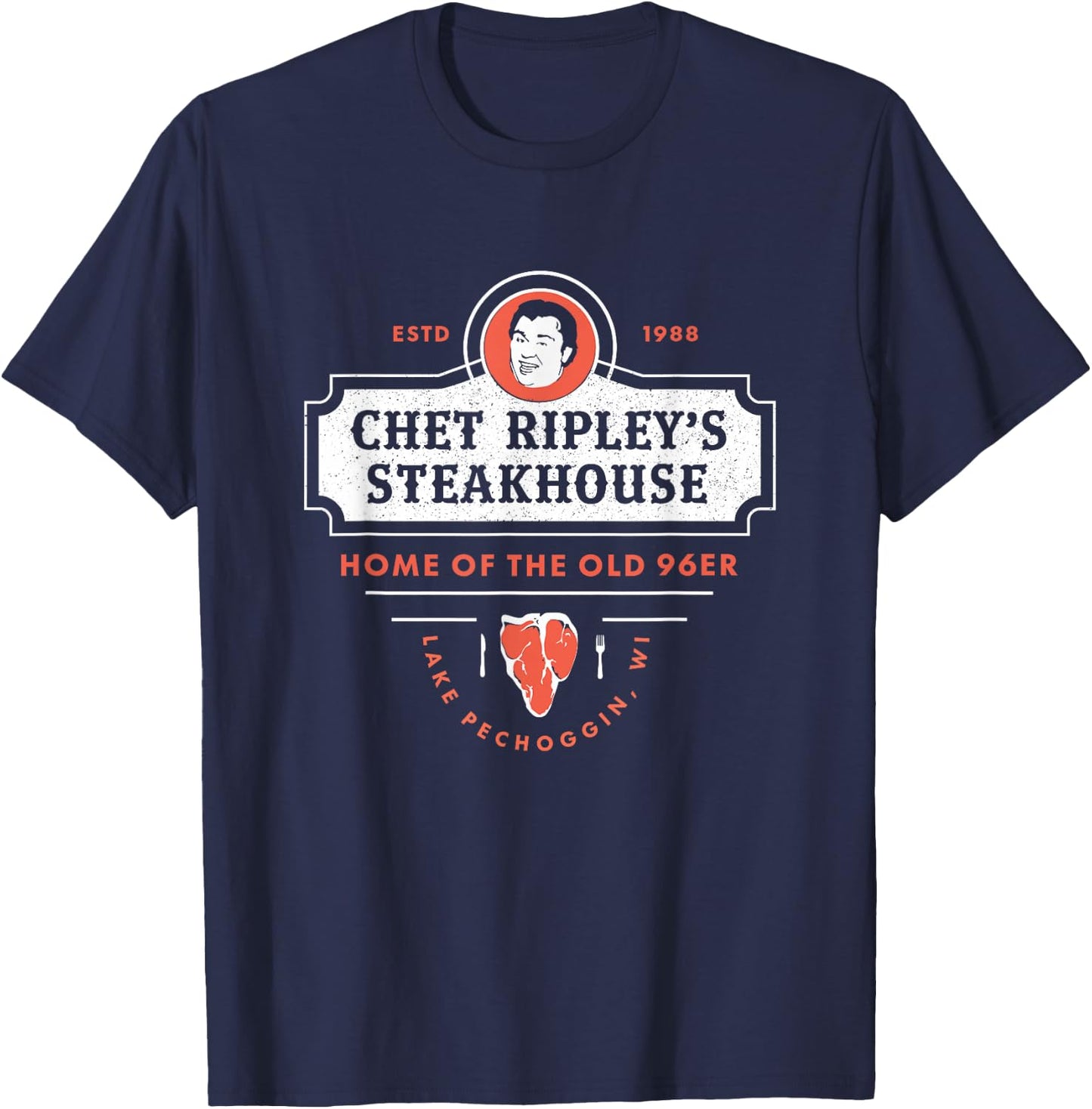 Funny Chet Ripley's Steakhouse 's, Women T-Shirt - T-Shirt | Navy