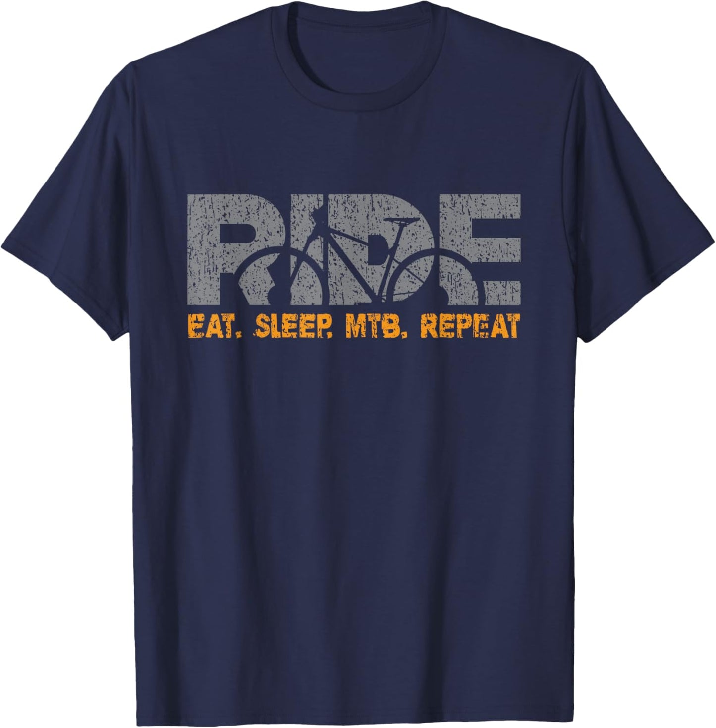 Ride Eat Sleep MTB Repeat Funny Bicycle Mountain Bike Lovers T-Shirt - T-Shirt | Navy