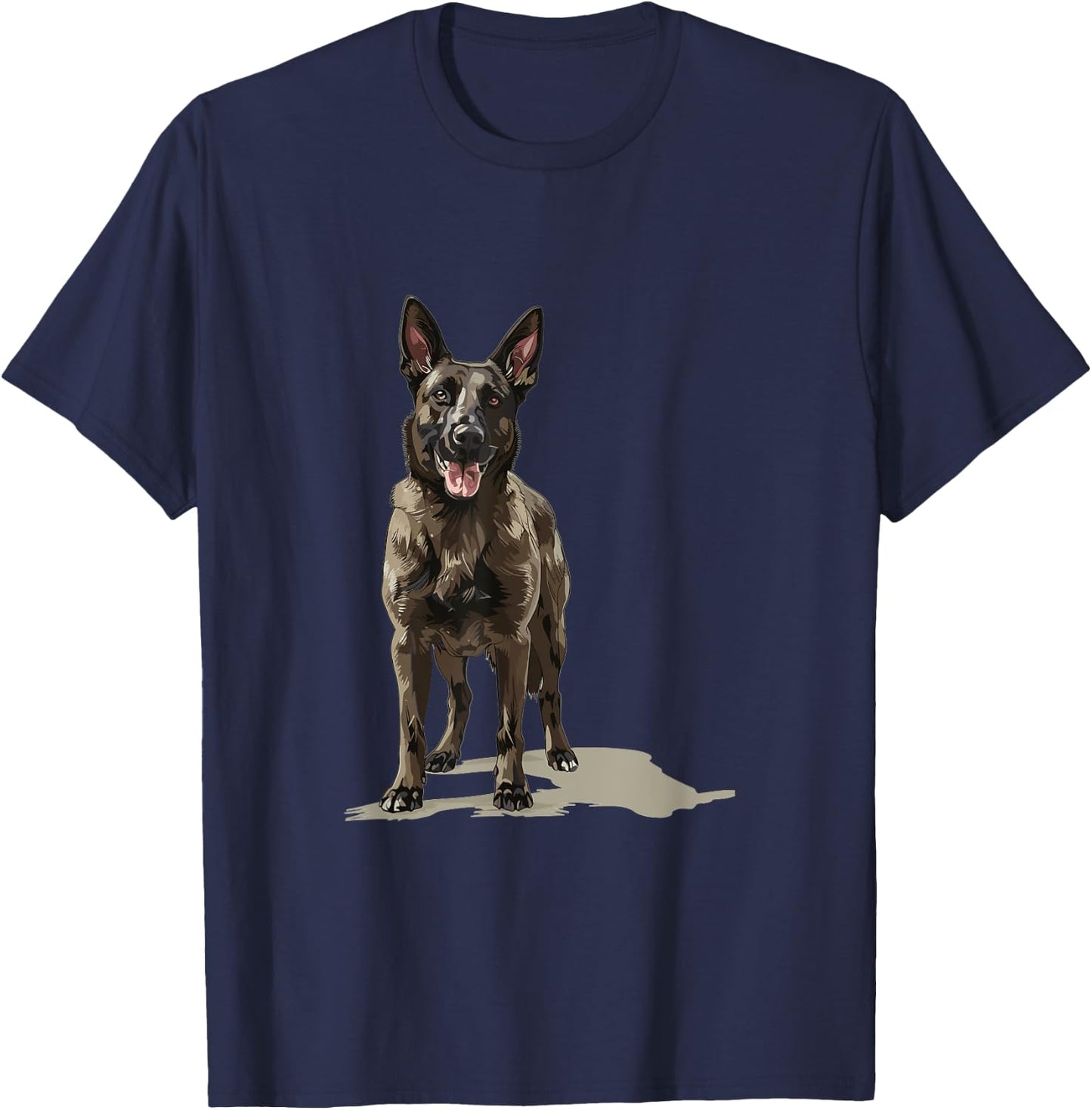Dutch Shepherd Dog Breed Graphic T-Shirt - T-Shirt | Navy