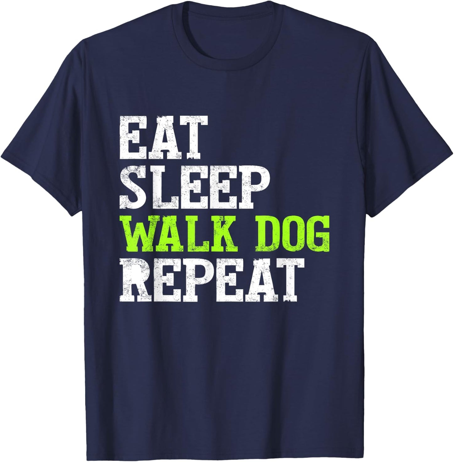 Eat Sleep Walk Dog Repeat apparel Women Kids T-Shirt - T-Shirt | Navy