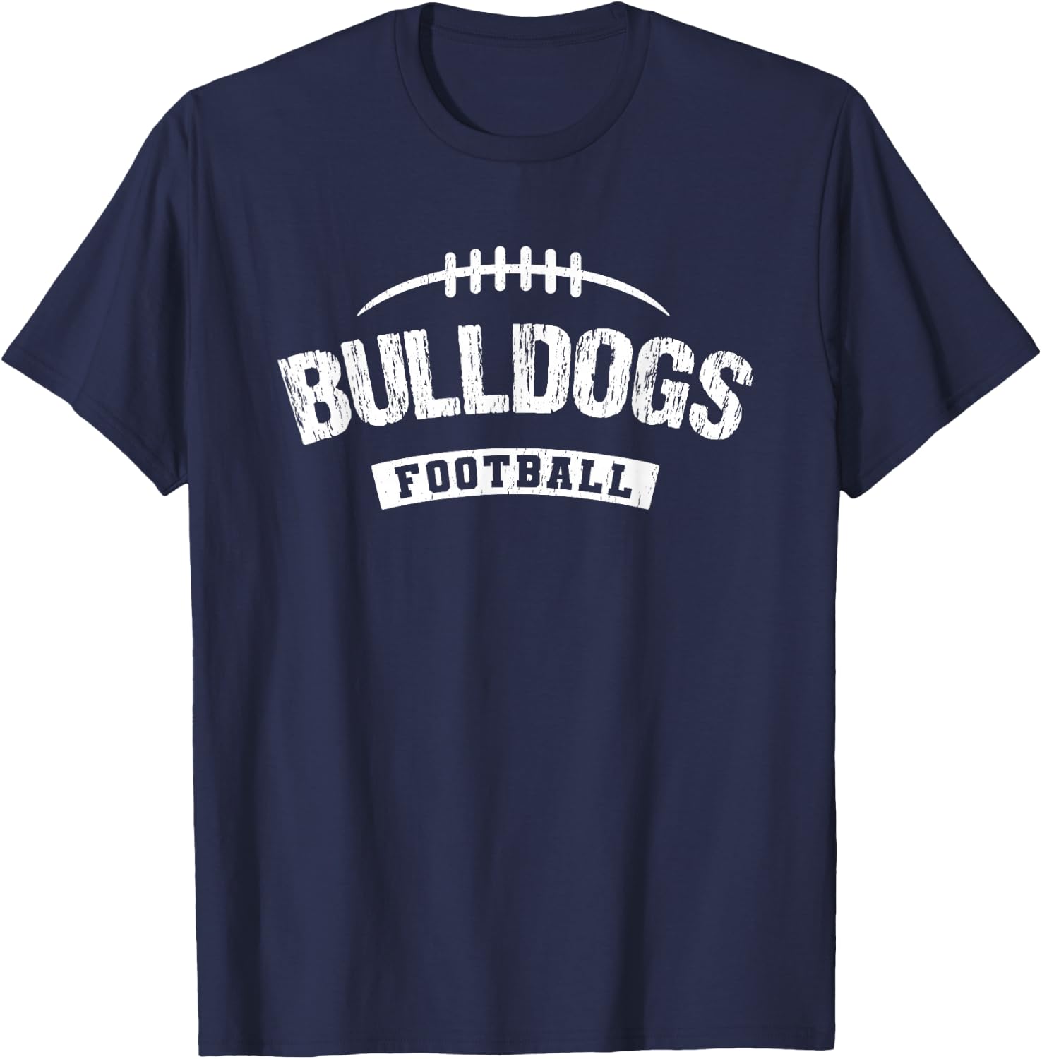 Bulldogs Mason Football Distressed HS T-Shirt - T-Shirt | Navy