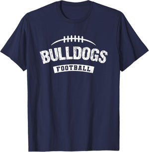 Bulldogs Mason Football Distressed HS T-Shirt - T-Shirt | Navy