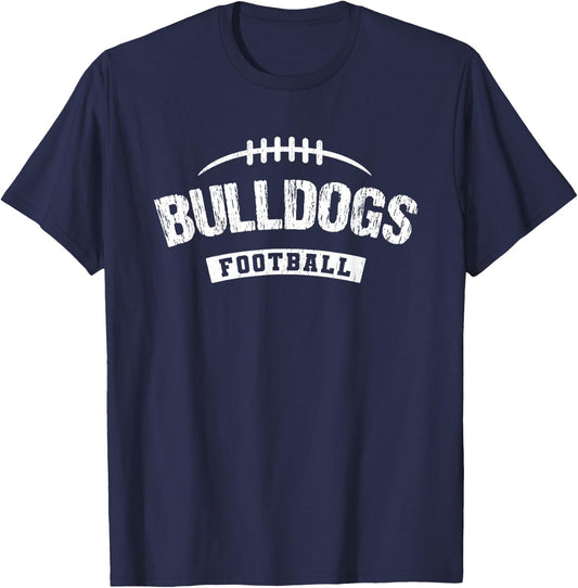 Bulldogs Mason Football Distressed HS T-Shirt - T-Shirt | Navy