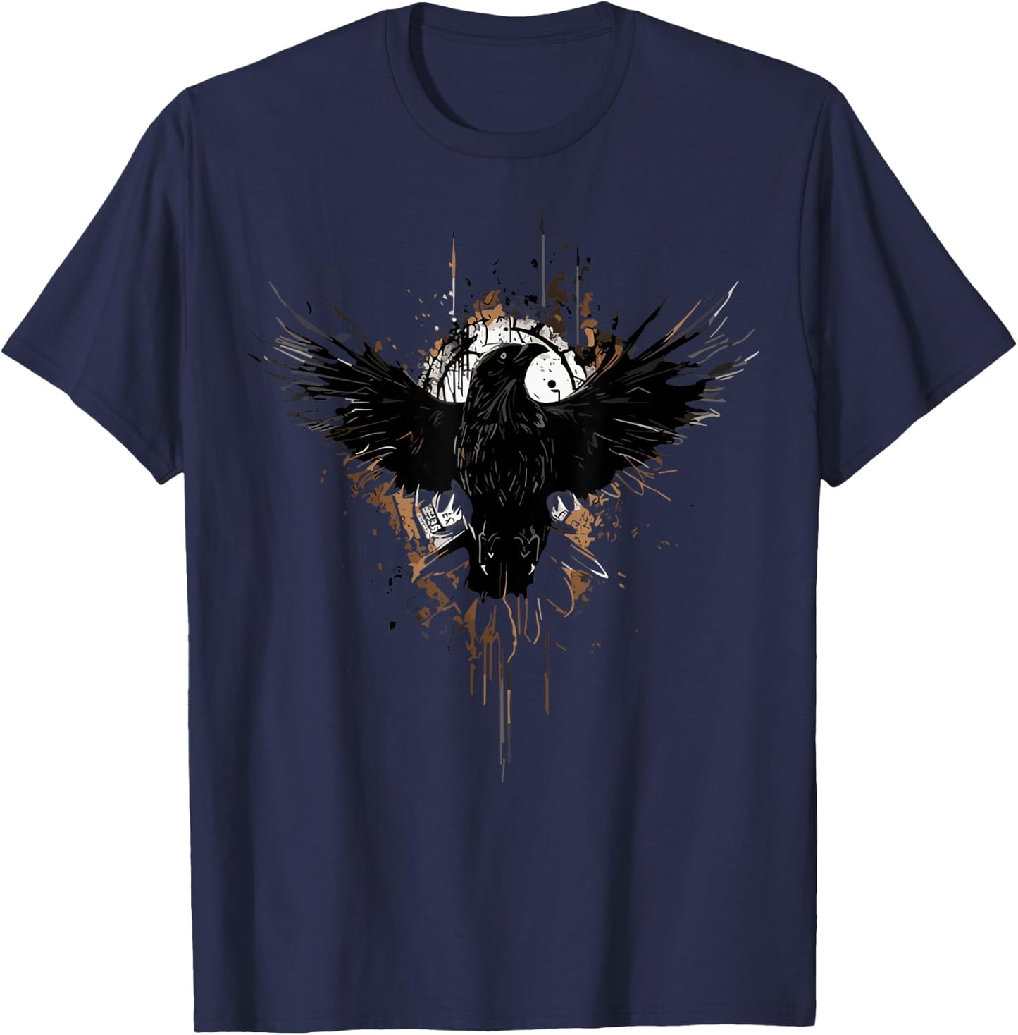 Crow Raven Norse Mythology Viking Vikings Nordic Bird T-Shirt - T-Shirt | Navy