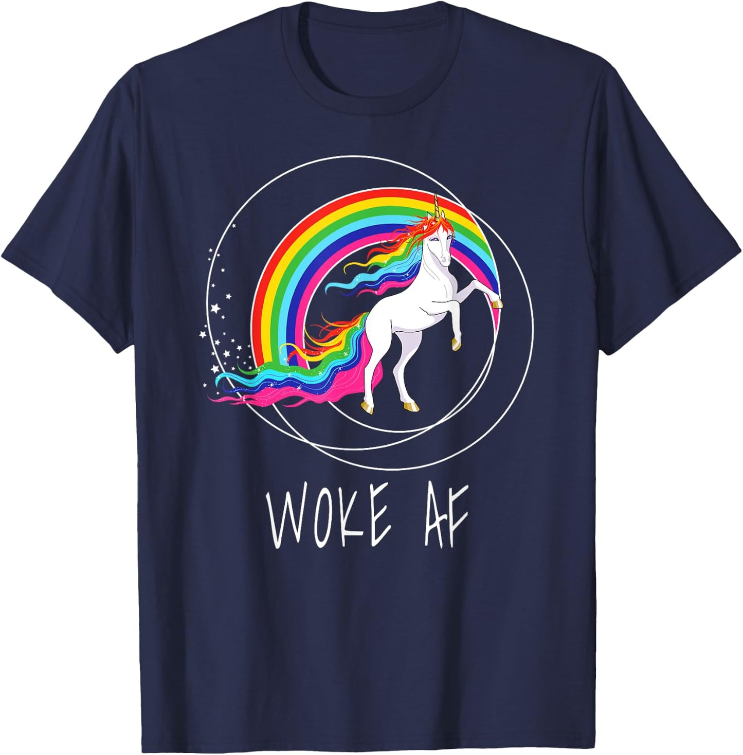 Woke AF Unicorn Spiritual Political Activist T-Shirt - T-Shirt | Navy