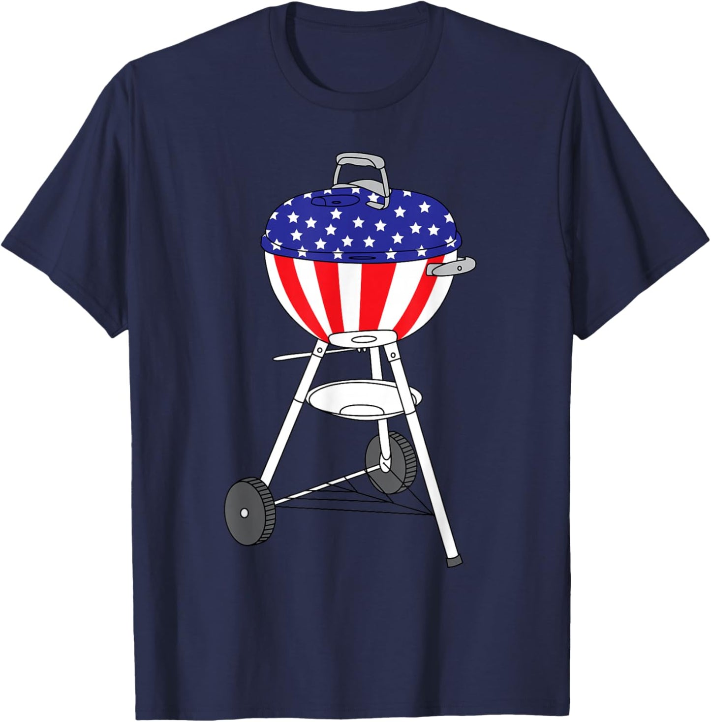 USA Charcoal Kettle Grill Shirt | July 4th Grill Gift T-Shirt - T-Shirt | Navy