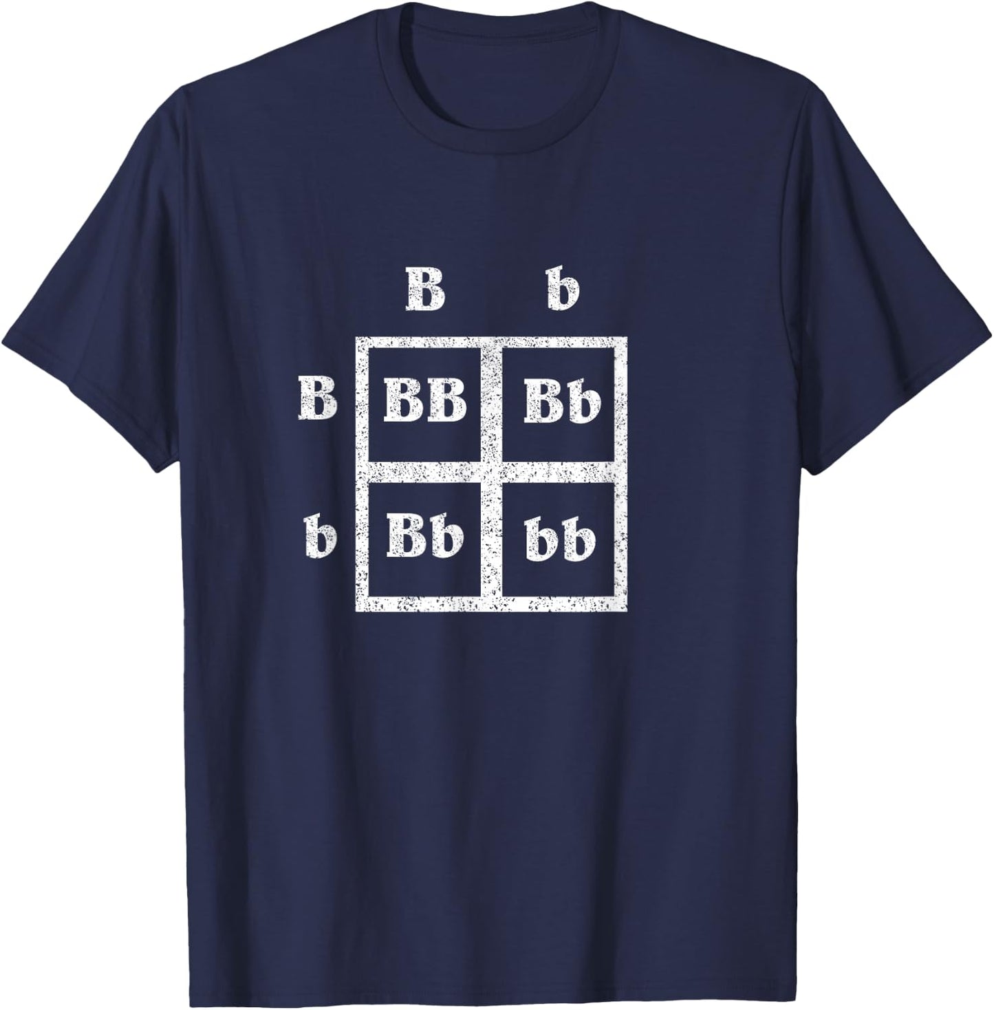 Punnet Square Science Distressed Shirt - Genetics T-Shirt - T-Shirt | Navy