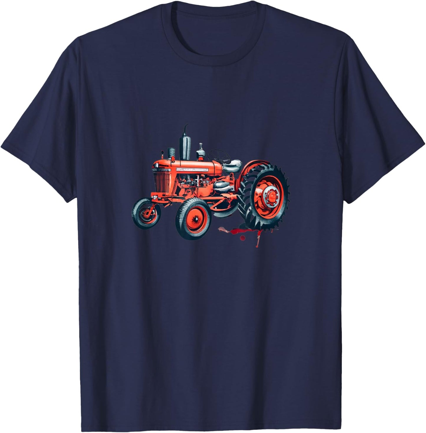 Farmal Model h Tractor Watercolor Graphic T-Shirt - T-Shirt | Navy