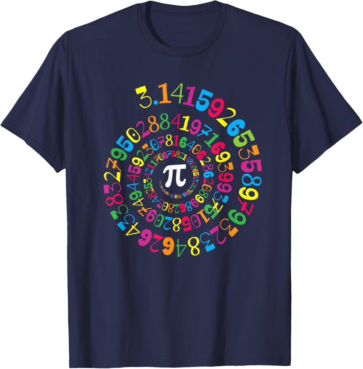 Pi Spiral Novelty Math Geek 3.14 Pi Day T-Shirt - T-Shirt | Navy