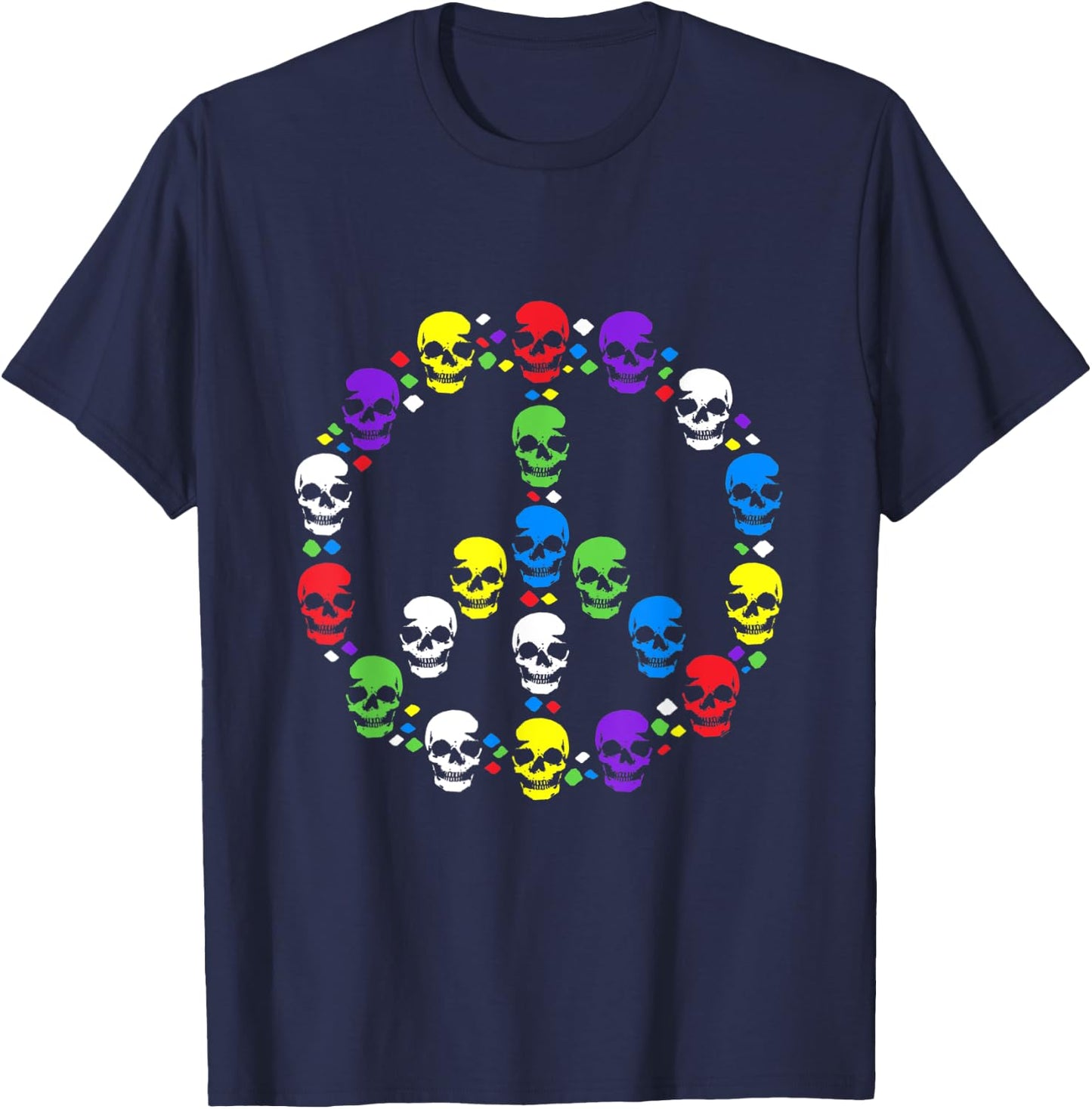 Skull Peace Sign T-Shirt - T-Shirt | Navy