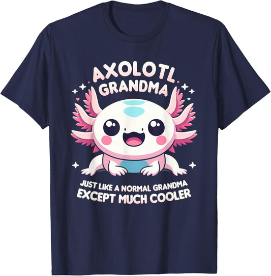 Axolotl Grandma Lover Amphibian Axolotls T-Shirt - T-Shirt | Navy