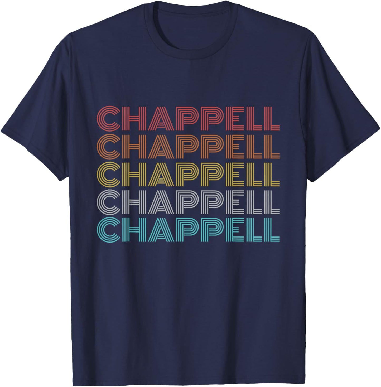 Chappell Retro Vintage Black , -Adults, Short Sleeve, Small T-Shirt - T-Shirt | Navy