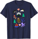 Pacific Northwest Kawaii Sasquatch Ferry Boat Doodle Sketch T-Shirt - T-Shirt | Navy