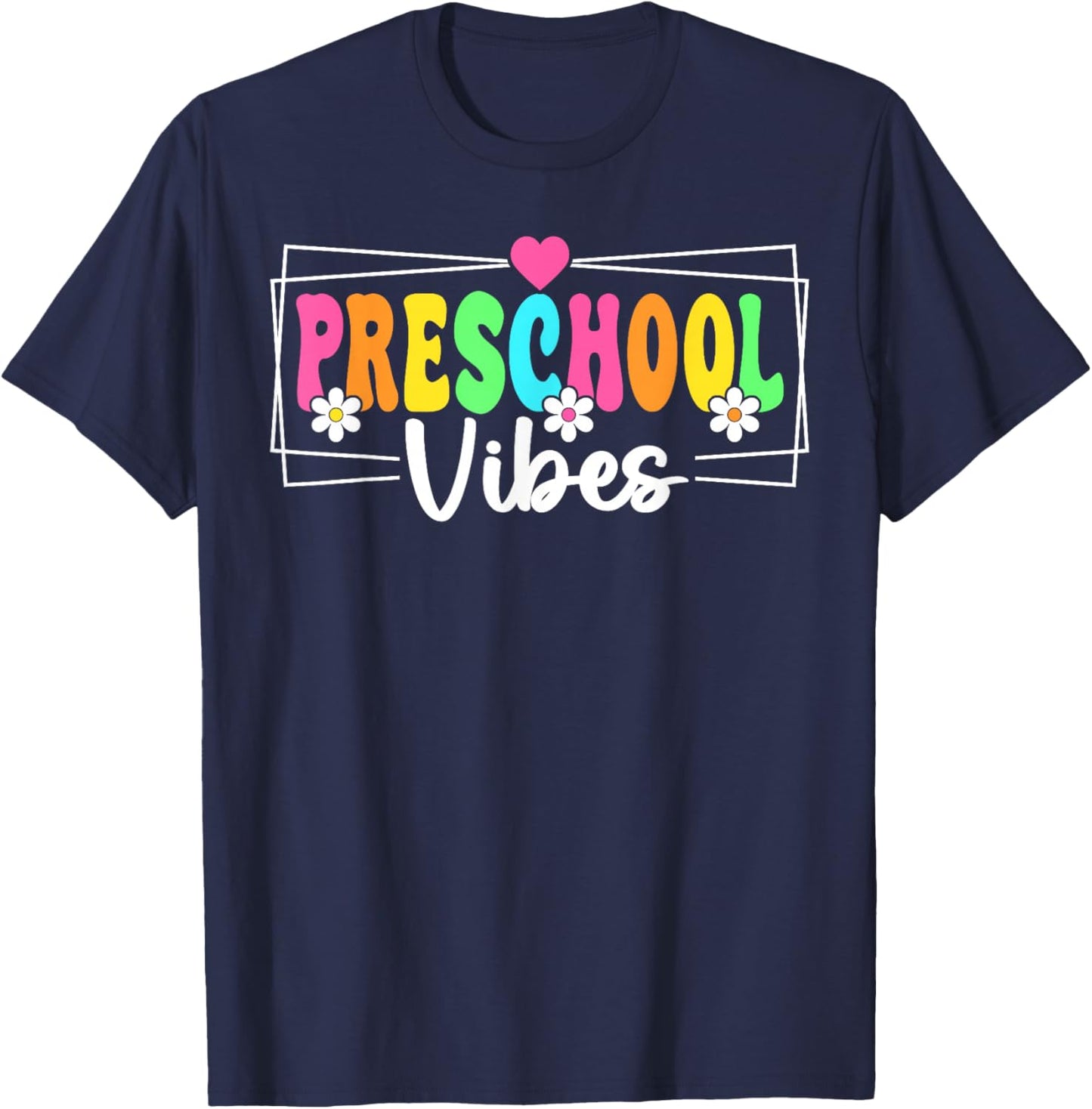 Preschool Vibes Back To School Teachers Students Kids T-Shirt - T-Shirt | Navy