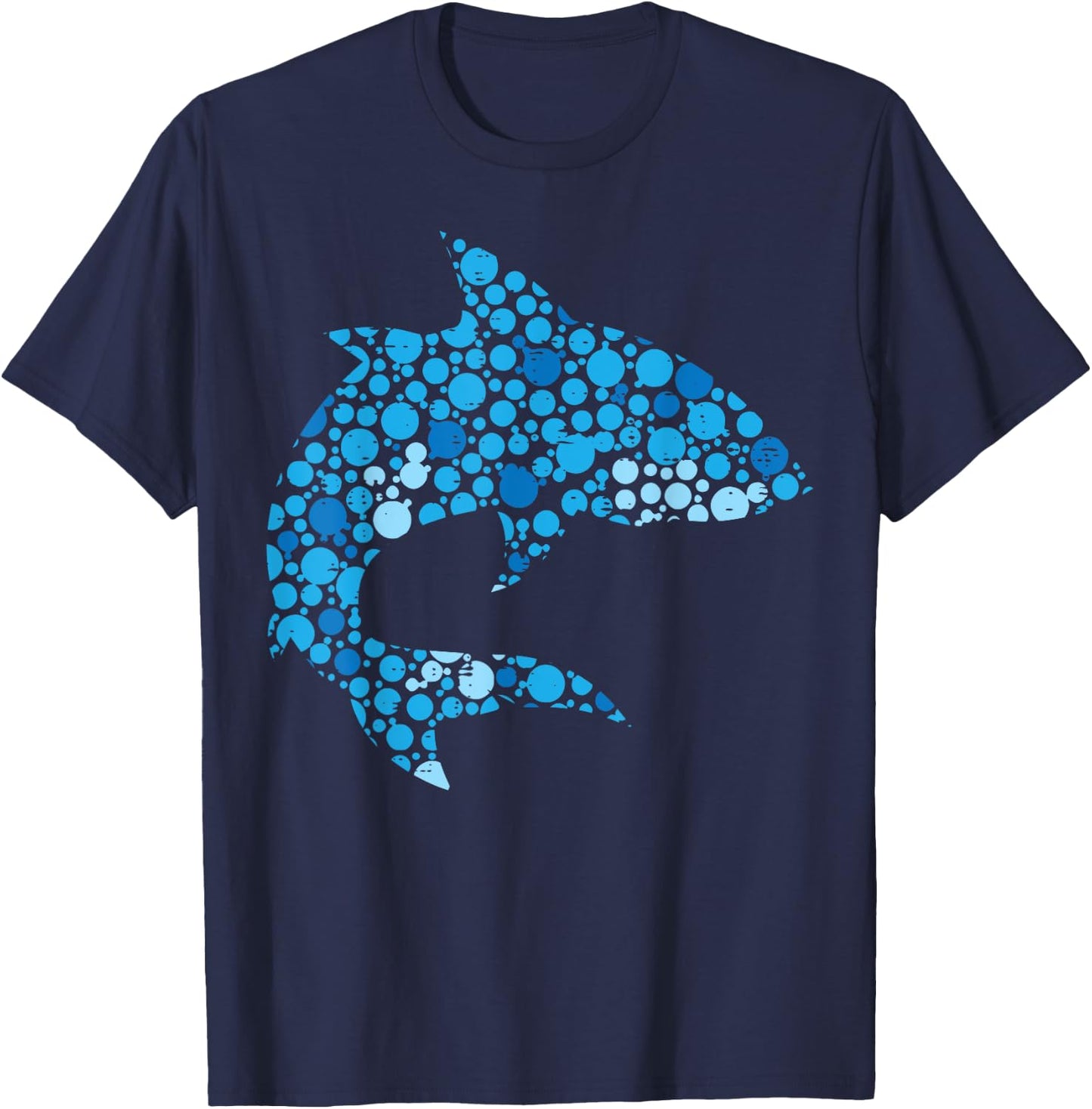 Dot Art Shark Polka Dots Boys Kids Men Women T-Shirt - T-Shirt | Navy