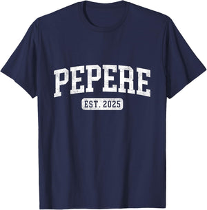 Pepere Est 2025 Promoted To Pepere Announcement , Small, Black T-Shirt - T-Shirt | Navy