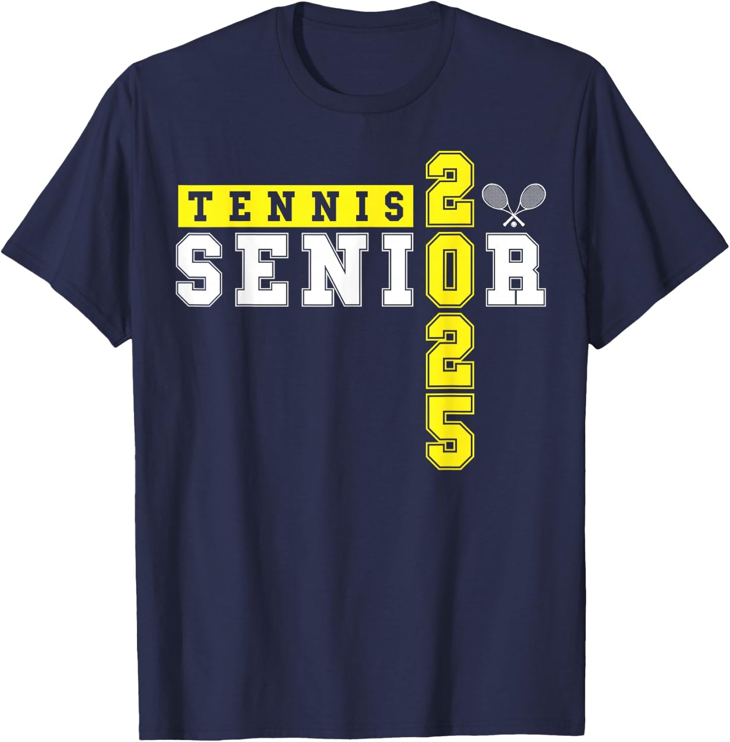 Tennis Senior Night Tennis Senior 2025 Graduation 18 T-Shirt - T-Shirt | Navy