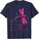 Dragonfly In October We Wear Pink Breast Cancer Awareness T-Shirt - T-Shirt | Navy