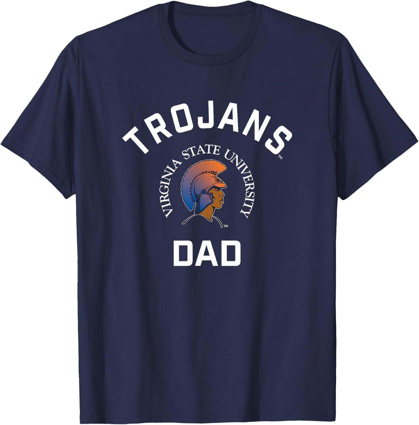 Virginia State University VSU Trojans Arched Dad T-Shirt - T-Shirt | Navy