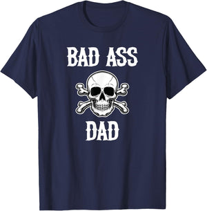 Cool Father Quote Bad Ass Dad Vibes Meme Saying Design T-Shirt - T-Shirt | Navy