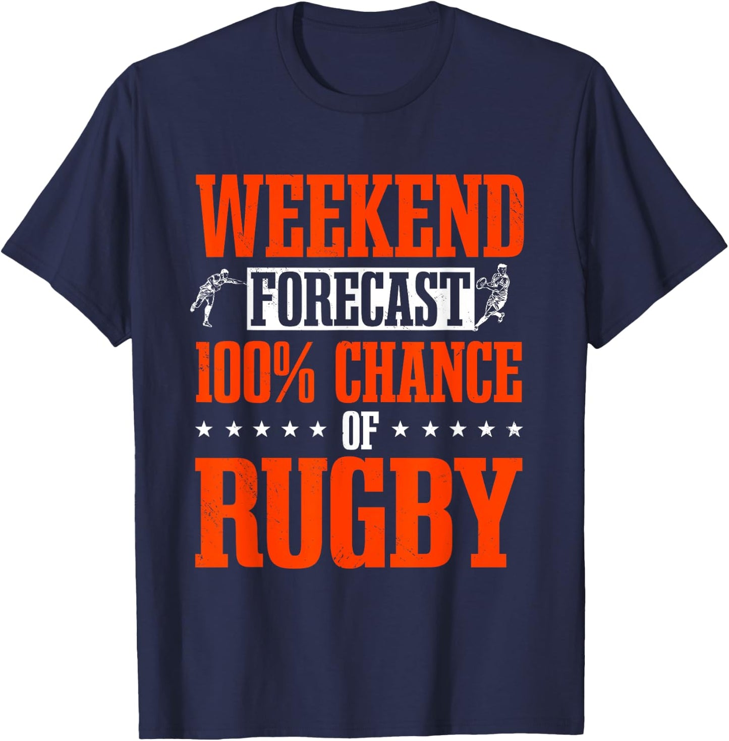 Rugby Player Football Game Athlete Sports Weekend Forecast T-Shirt - T-Shirt | Navy