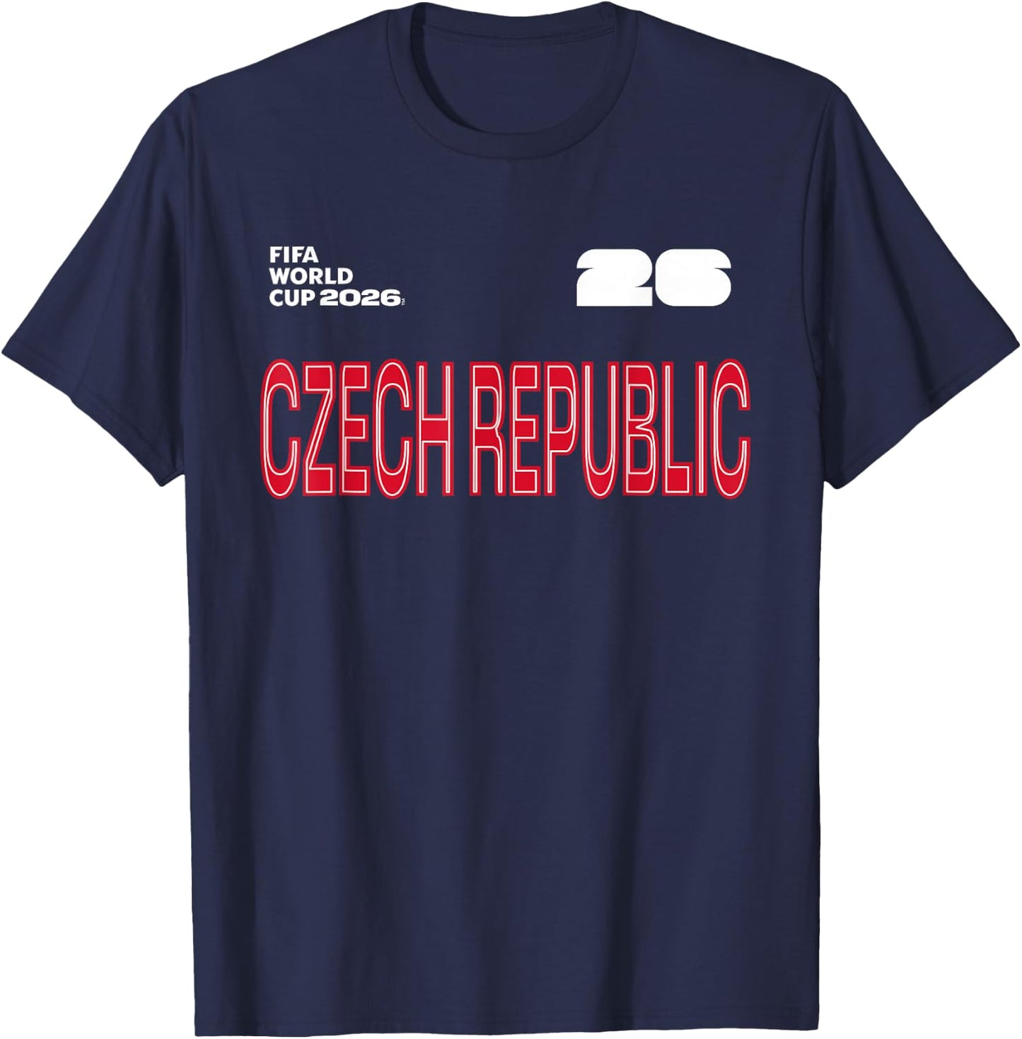 FIFA World CUP26 Czech Republic Outline Graphic T-Shirt - T-Shirt | Navy