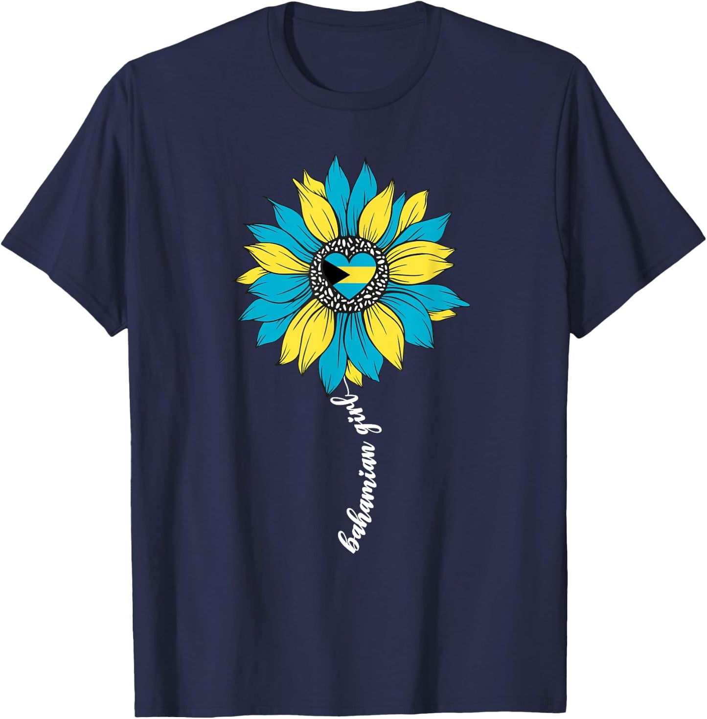 Bahamian Girl Bimini Nassau Bahamas Flag Cute T-Shirt - T-Shirt | Navy