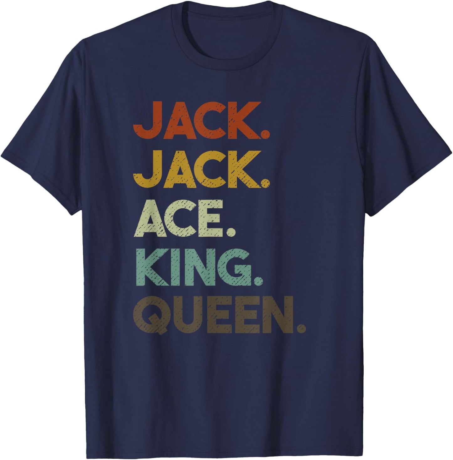 Euchre Card Hand Game Night Retro T-Shirt - T-Shirt | Navy
