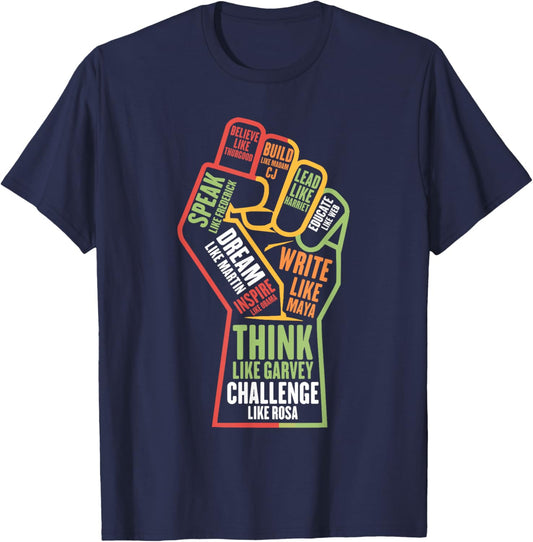 Black History Month Afro African American Melanin T-Shirt - T-Shirt | Navy