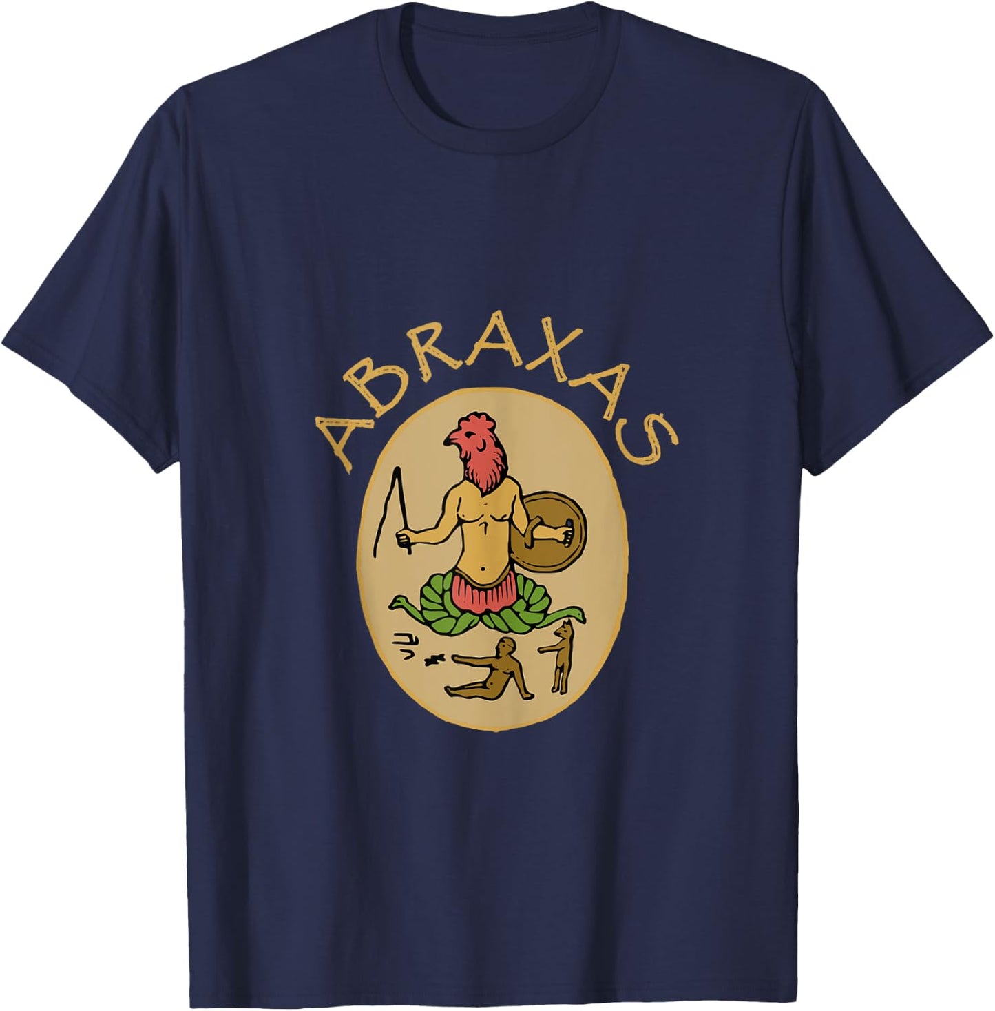 Abraxas Gnostic God Talisman Gnostic Color Graphic T-Shirt - T-Shirt | Navy
