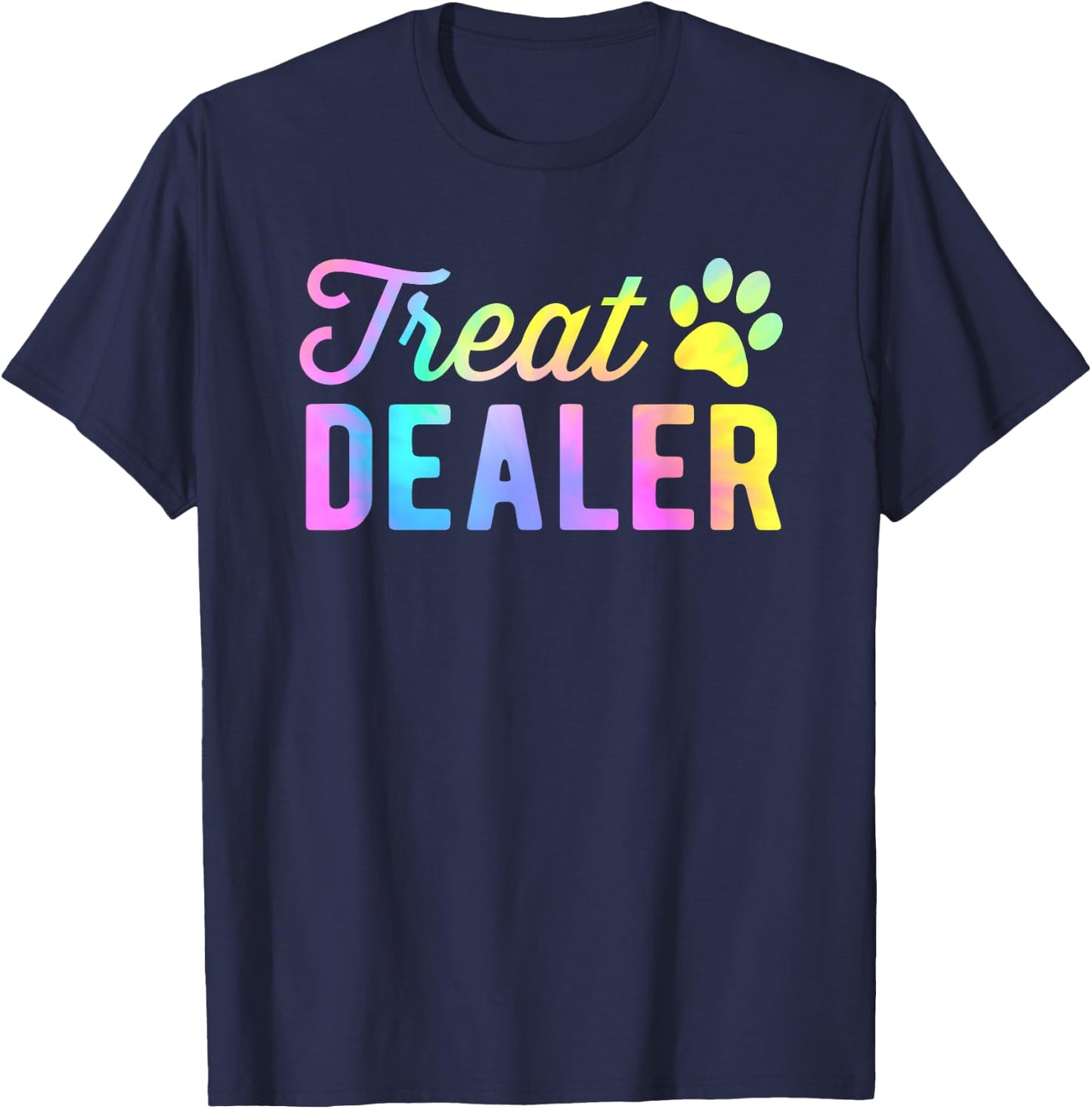 Dog Treat Dealer Dog Owner Dog Treats Tie Dye Dog Lover T-Shirt - T-Shirt | Navy