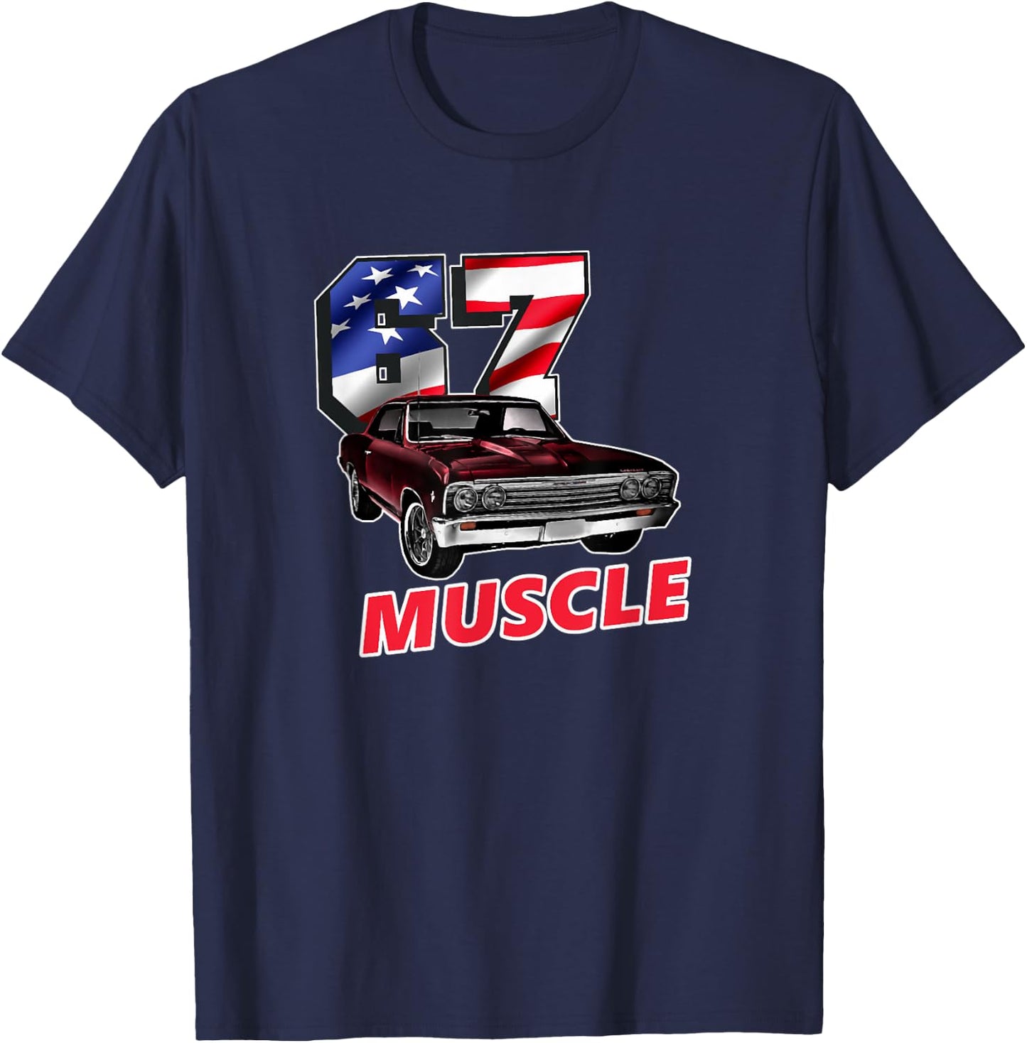 1967 67 Chevelle SS Trending Chevys Muscle Car T-Shirt - T-Shirt | Navy