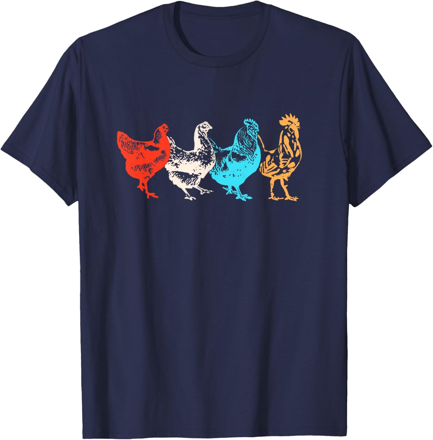 Chicken Shirt Women Girl Farm Funny Chicken Graphic T-Shirt - T-Shirt | Navy