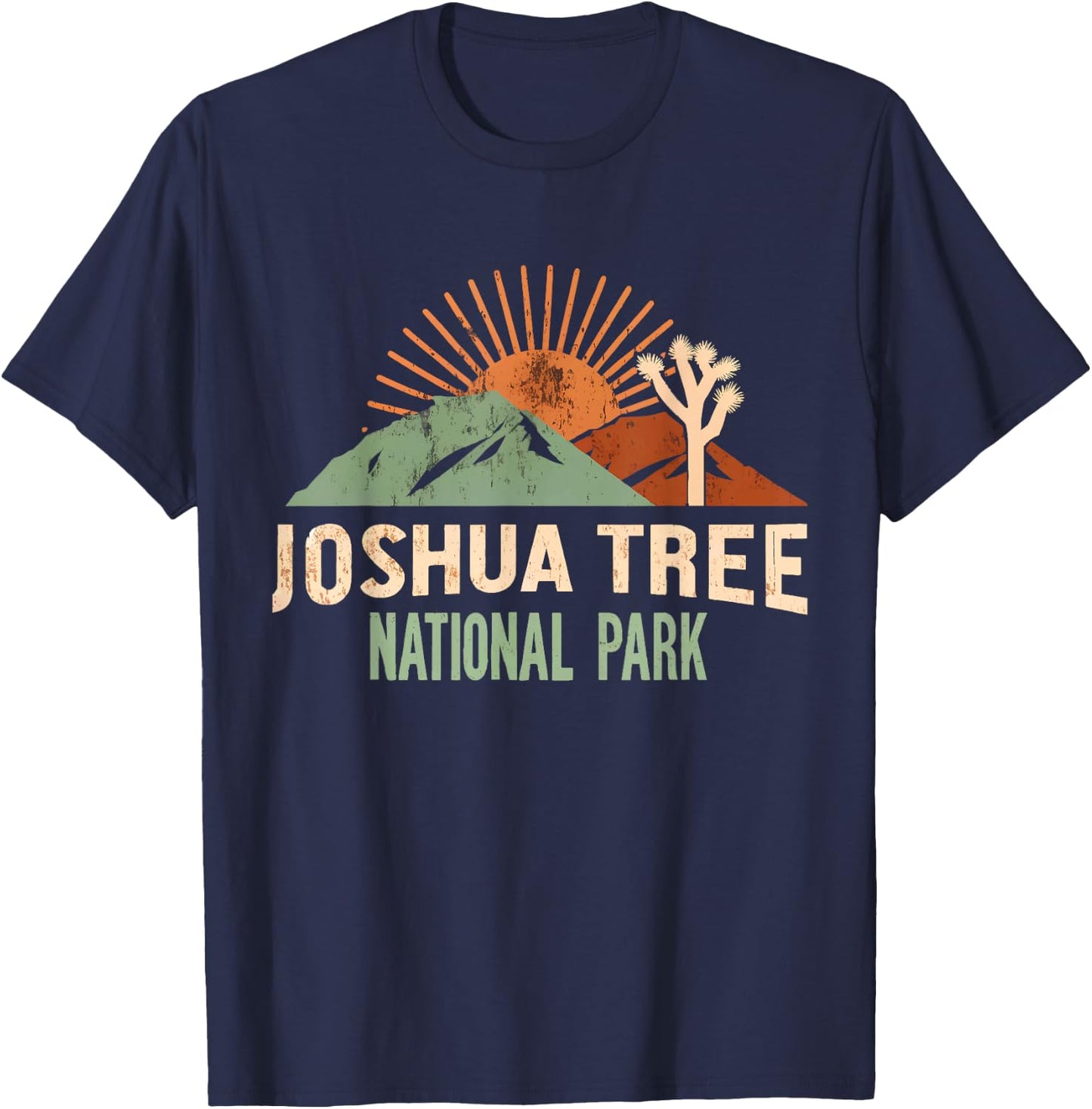 Joshua Tree National Park Vintage Hiking Camping Outdoors T-Shirt - T-Shirt | Navy