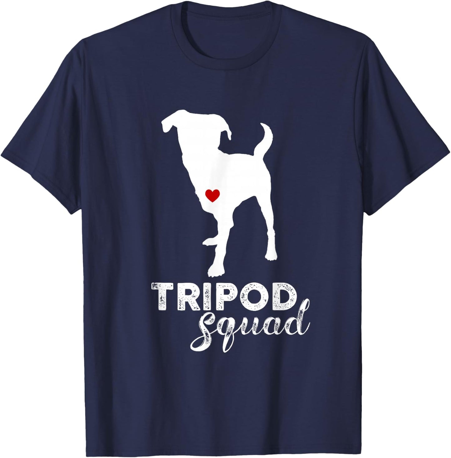 Original Sock Dogs Adult Tripod Dog , Black, Small, Short Sleeve, Cotton, Modern Sporty, Unique Amputation Awareness Theme, Enhanced Fit Construction T-Shirt - T-Shirt | Navy