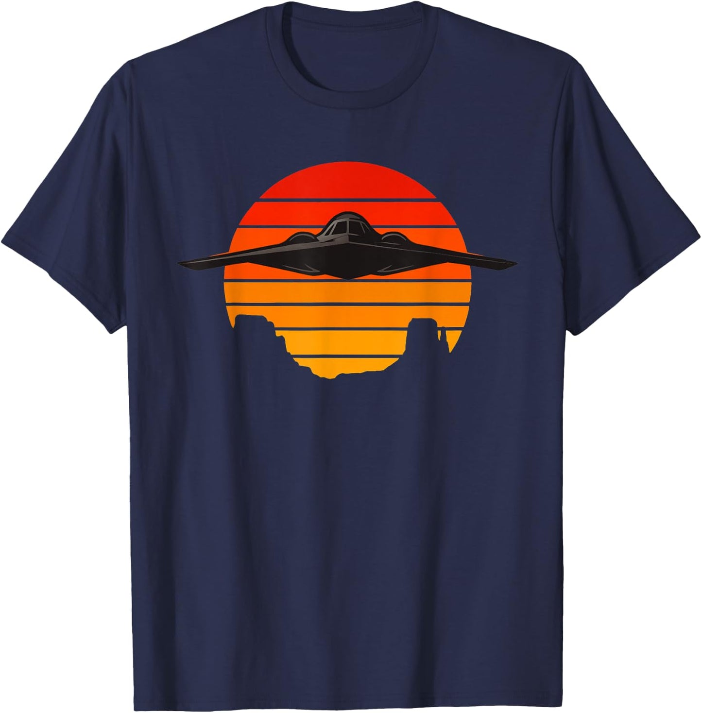 B-2 Spirit Stealth Bomber Military Plane Aircraft Design T-Shirt - T-Shirt | Navy