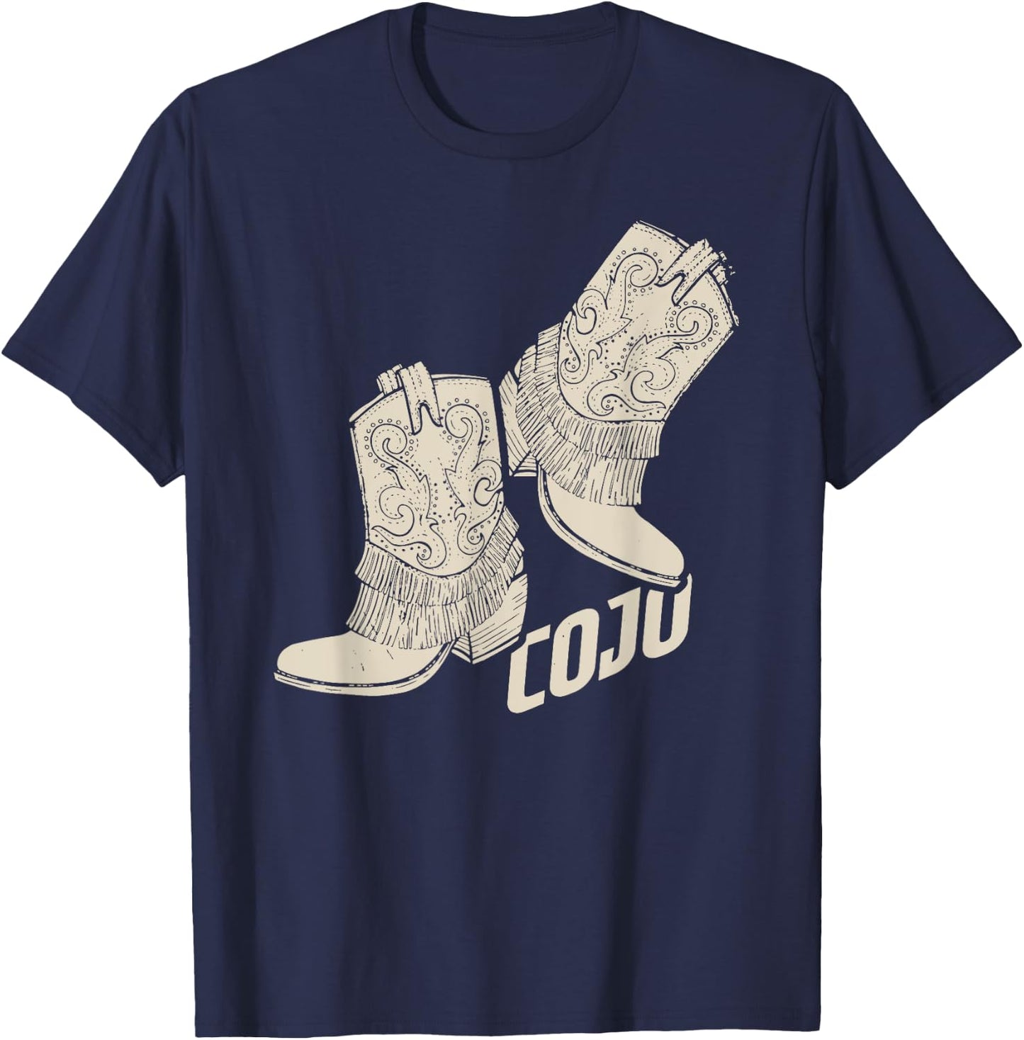 Retro Cojo Johnson Bull Skull Music Country 70s Cowboy Boots T-Shirt - T-Shirt | Navy