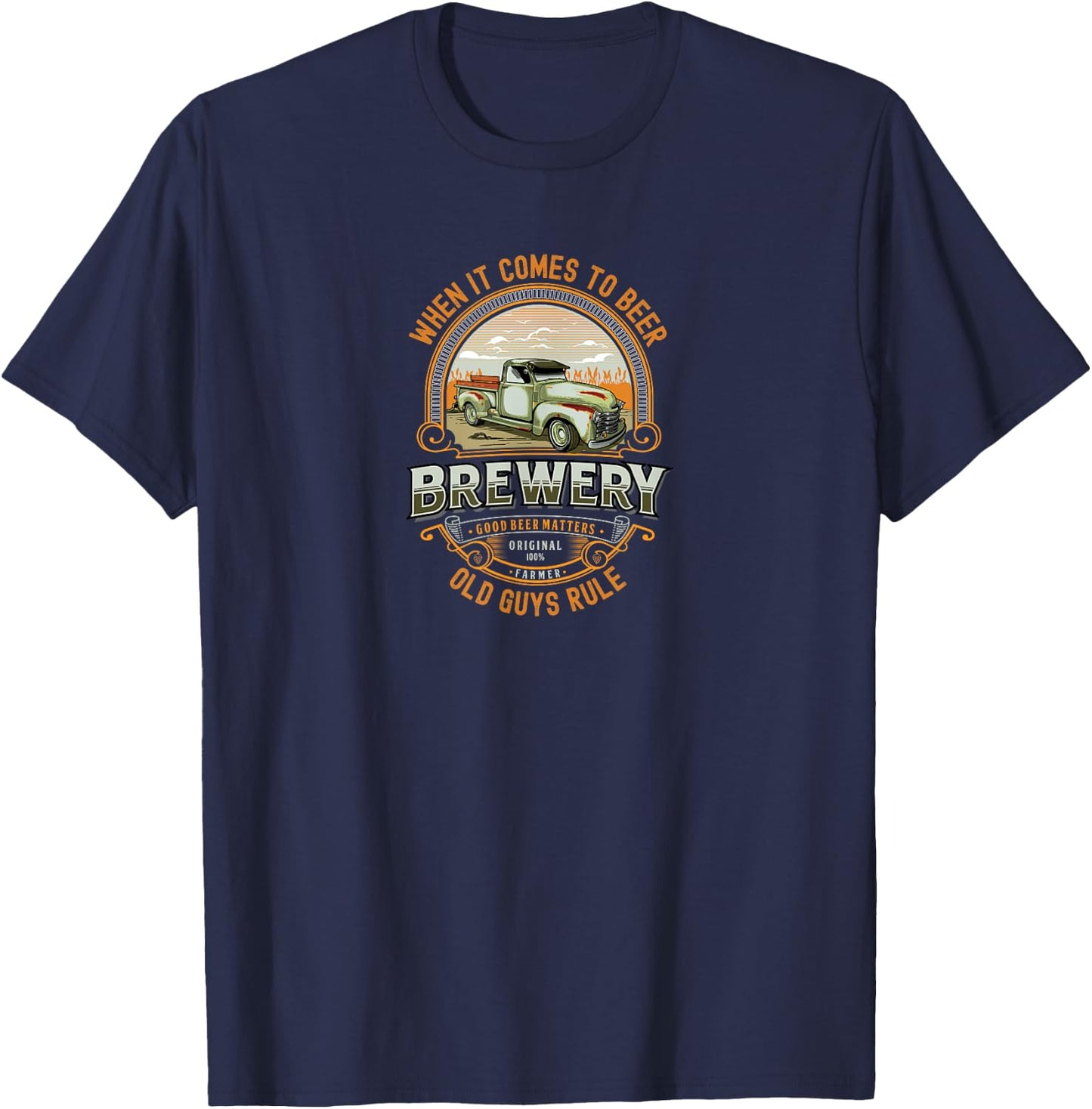 Old Rule Funny Beer Guys Birthday Gift Old Man Rules T-Shirt - T-Shirt | Navy