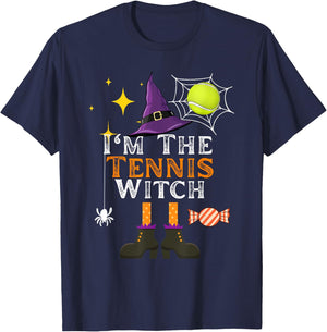 I'm The Tennis Witch Halloween Costume Matching Tennis Coach T-Shirt - T-Shirt | Navy