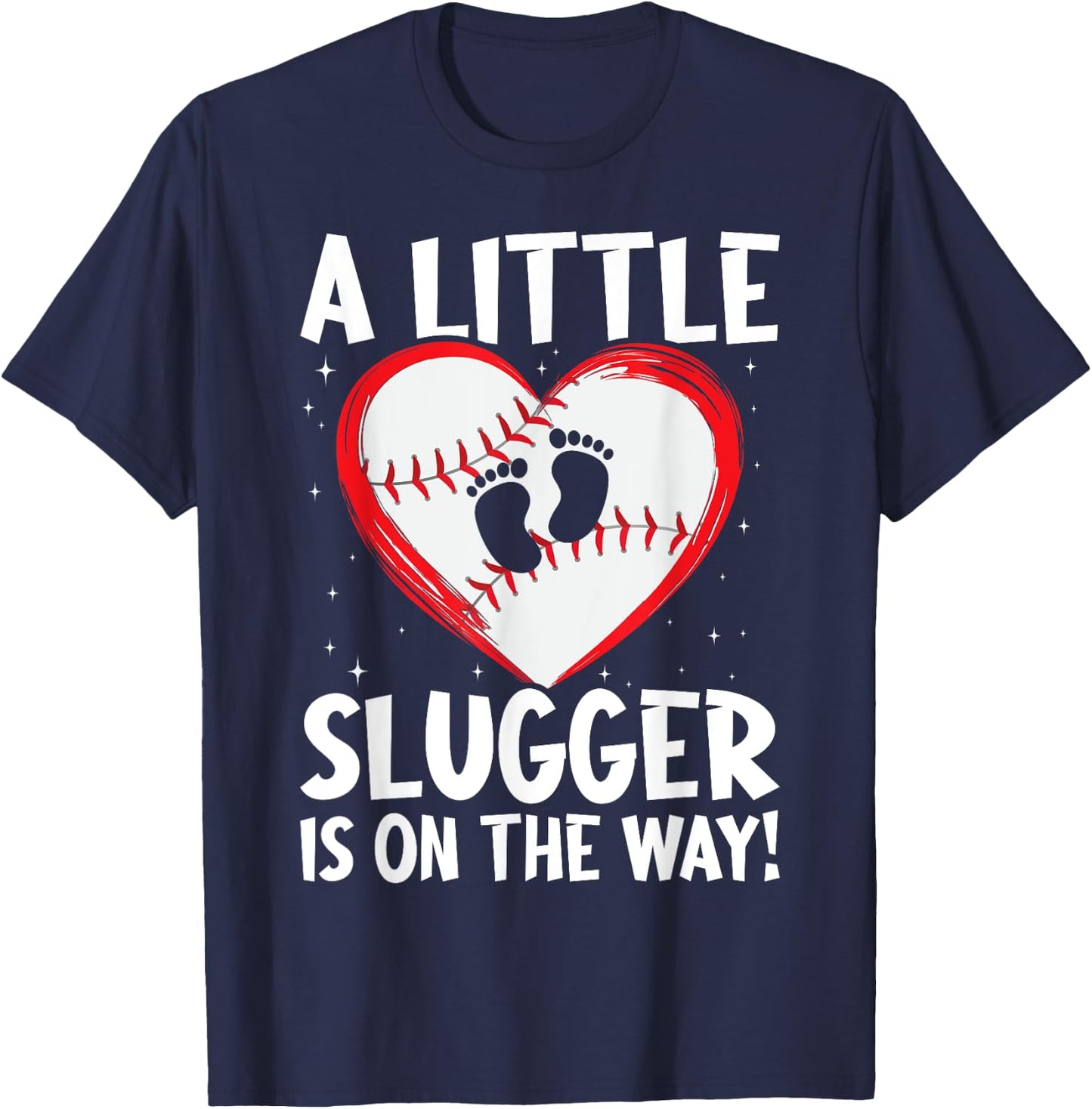 Baseball Pregnancy Announcement Spring Baby Rev T-Shirt - T-Shirt | Navy