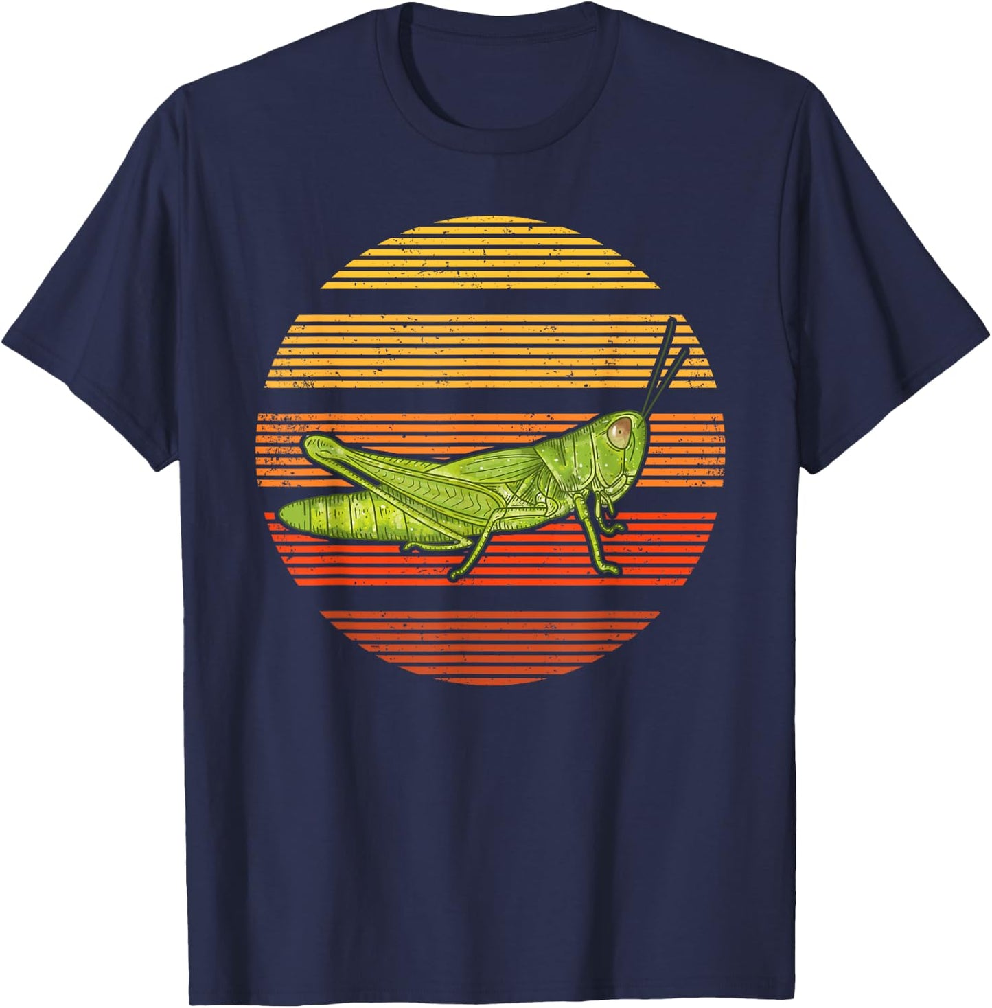 Sunset Grasshopper Lover Gift Vintage Retro Grasshopper T-Shirt - T-Shirt | Navy