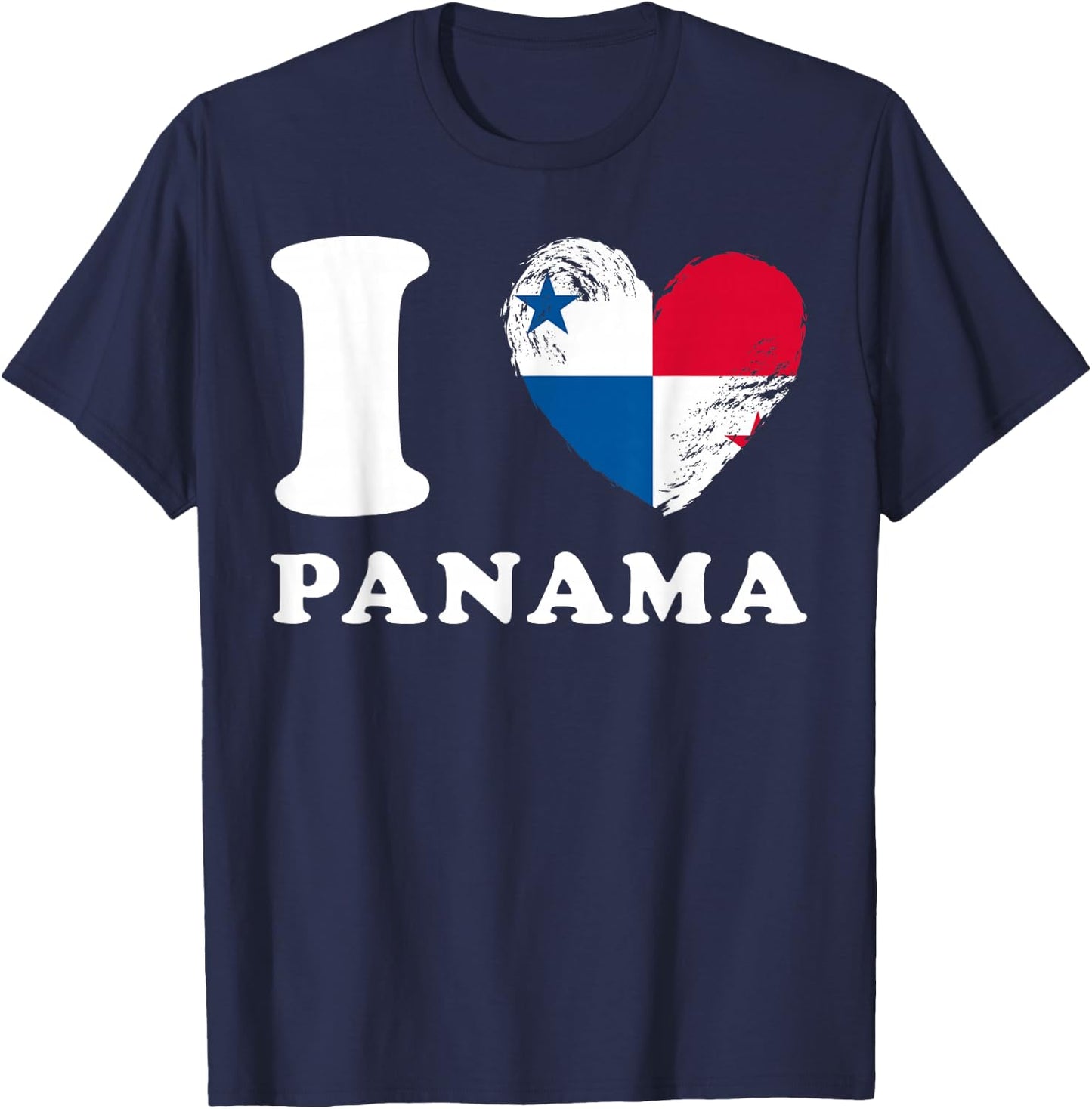 I Love Panama - Heart Flag Panama T-Shirt - T-Shirt | Navy