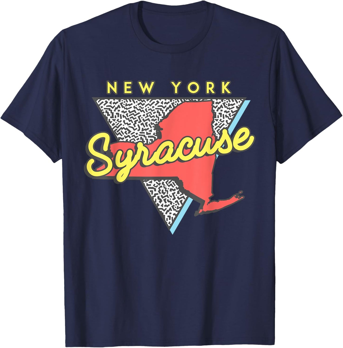Syracuse New York T Shirt Vintage Triangle T-Shirt - T-Shirt | Navy