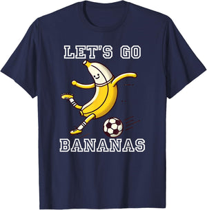 Let's Go Bananas Soccer Player Football Banana T-Shirt - T-Shirt | Navy