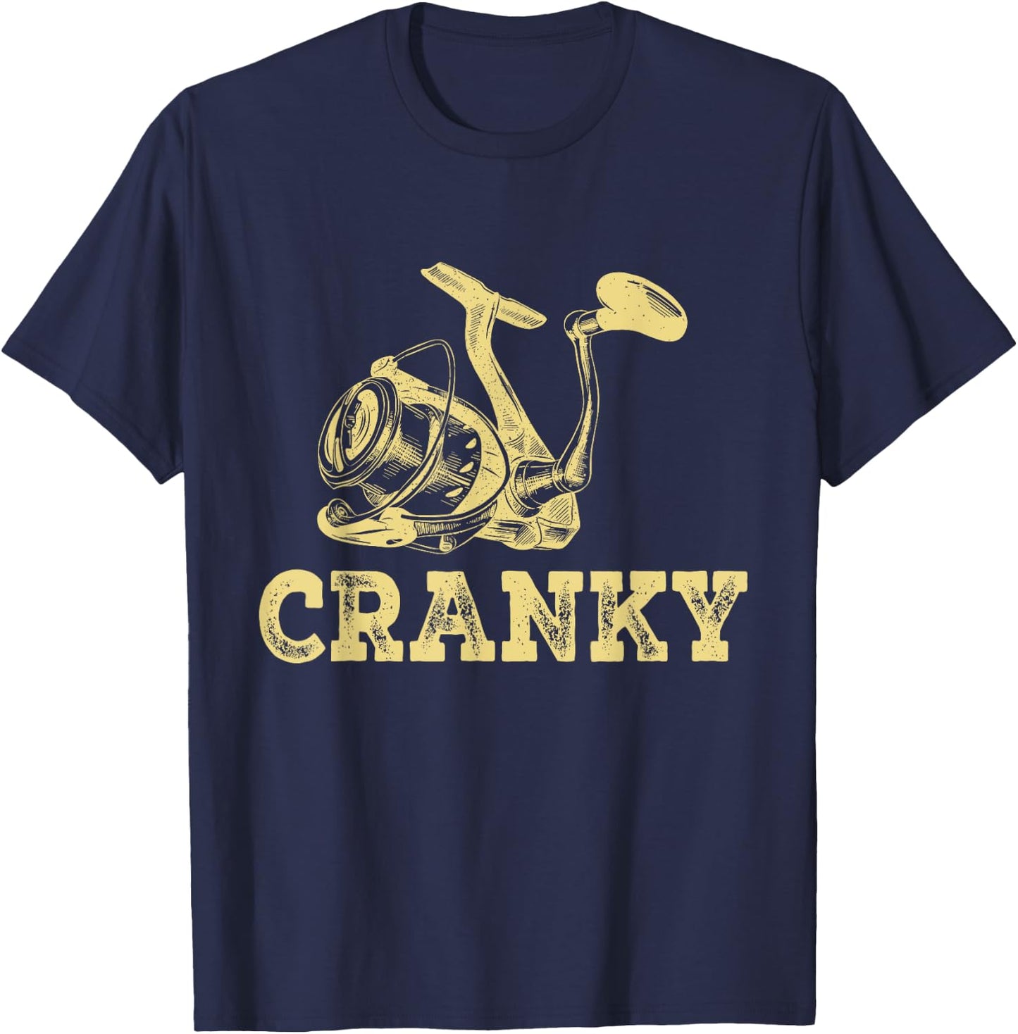 Funny Cranky Fishing Lovers Gifts Idea Boys Women T-Shirt - T-Shirt | Navy