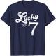 Lucky Number Seven Distressed Favourite Number Seven T-Shirt - T-Shirt | Navy