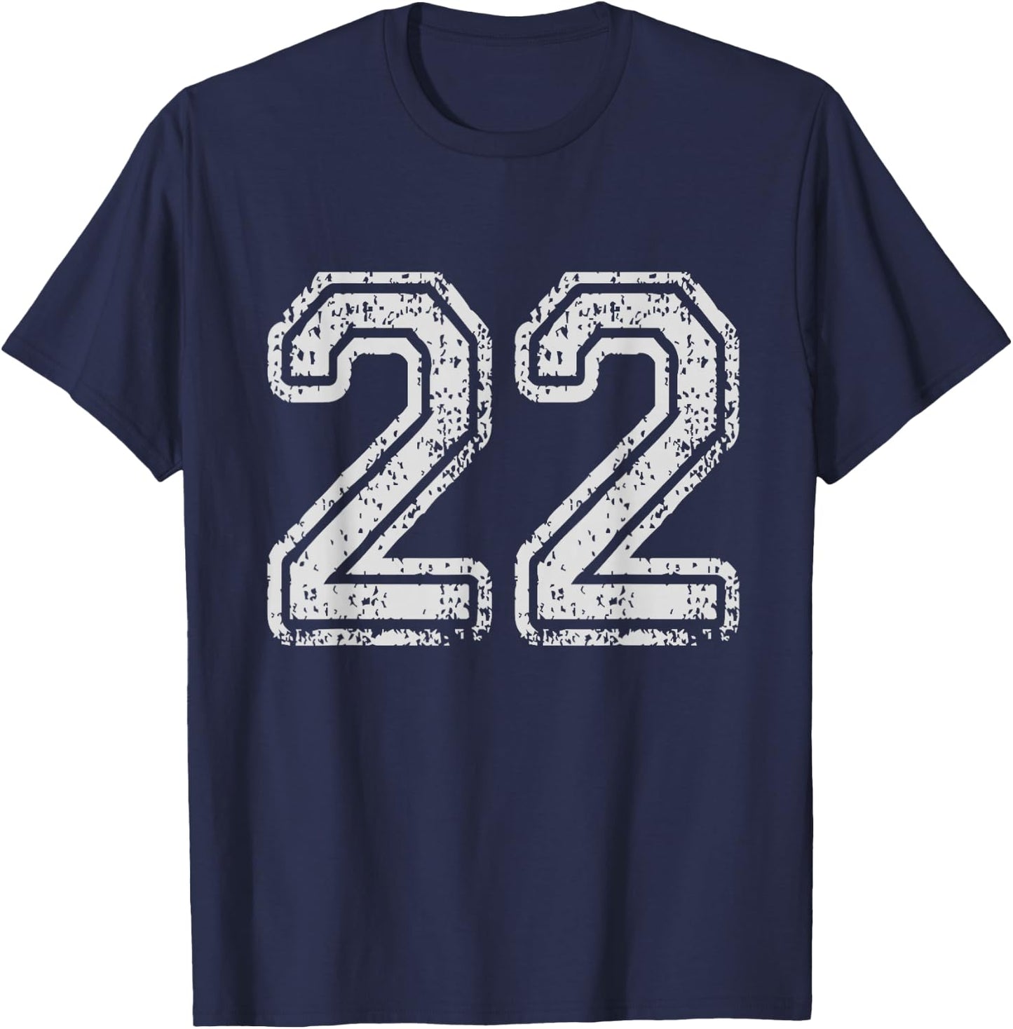 Team Jersey Uniforms Number 22 School Sports 22nd Birthday T-Shirt - T-Shirt | Navy