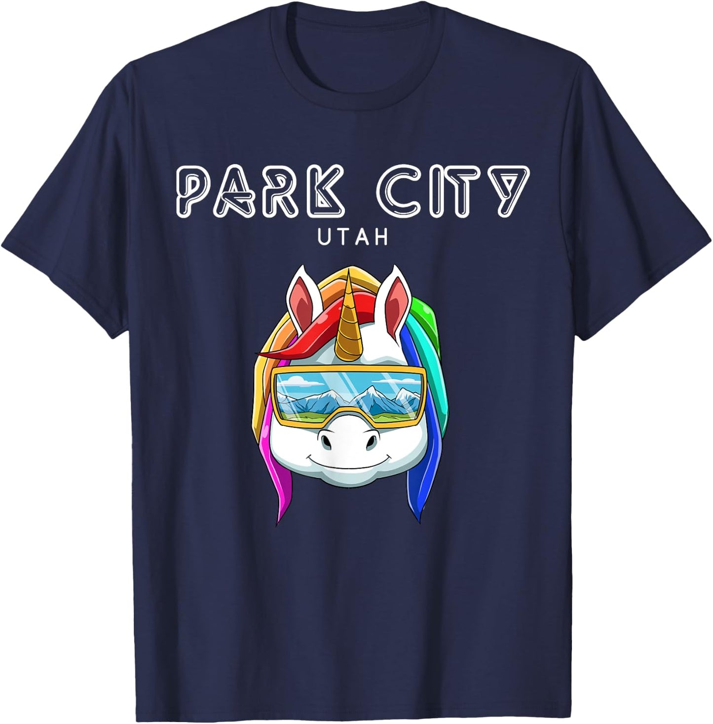 Park City North Utah - Ski and Snowboard Unicorn T-Shirt - T-Shirt | Navy
