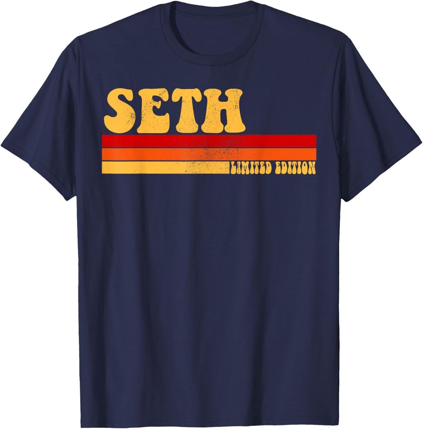 SETH Name Personalized Idea Men Retro Vintage SETH T-Shirt - T-Shirt | Navy